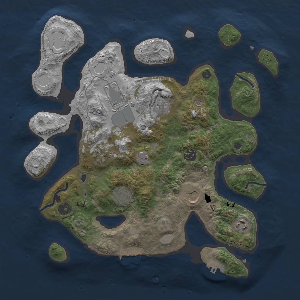 Rust Map: Procedural Map, Size: 3550, Seed: 694478, 16 Monuments