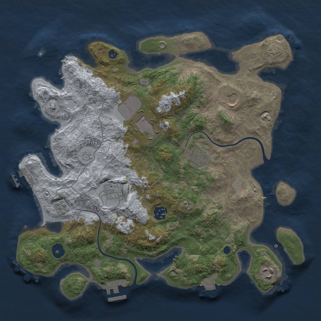Rust Map: Procedural Map, Size: 3550, Seed: 209616, 12 Monuments