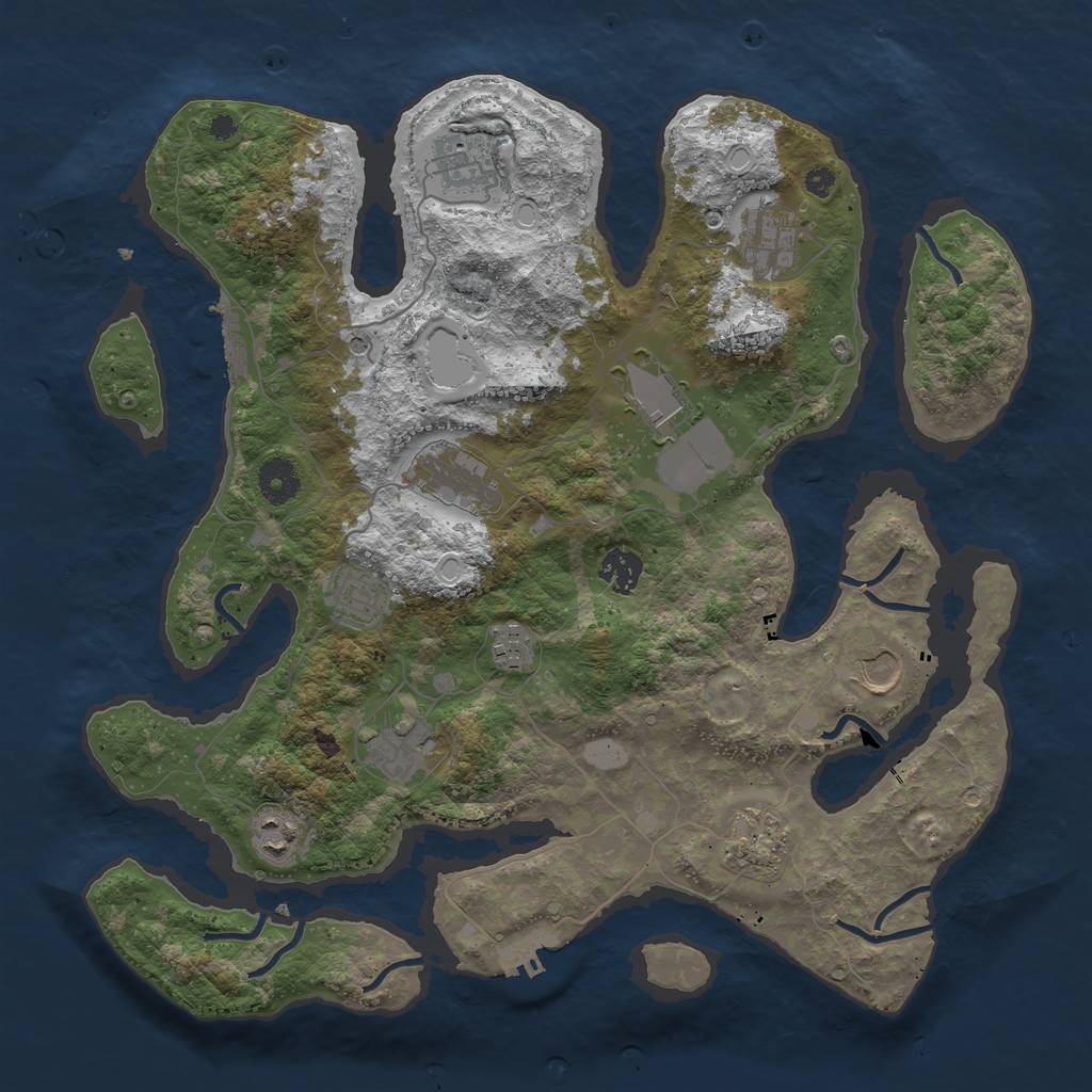 Rust Map: Procedural Map, Size: 3800, Seed: 659656412, 19 Monuments
