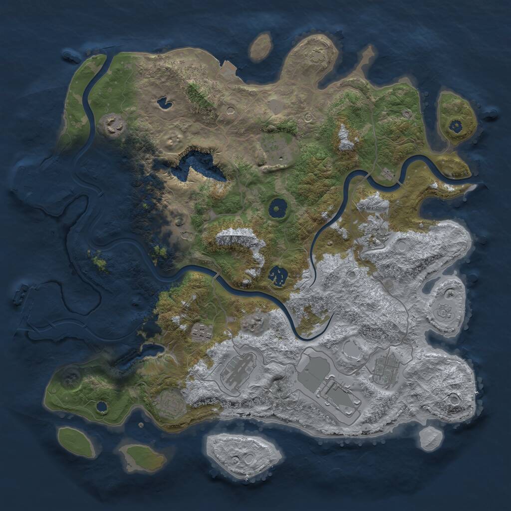 Rust Map: Procedural Map, Size: 4000, Seed: 937448, 16 Monuments