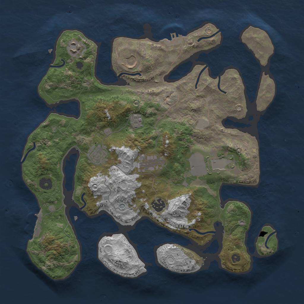 Rust Map: Procedural Map, Size: 3550, Seed: 303326, 15 Monuments