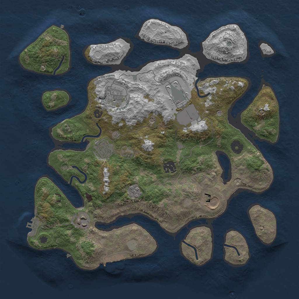 Rust Map: Procedural Map, Size: 3550, Seed: 285052, 15 Monuments