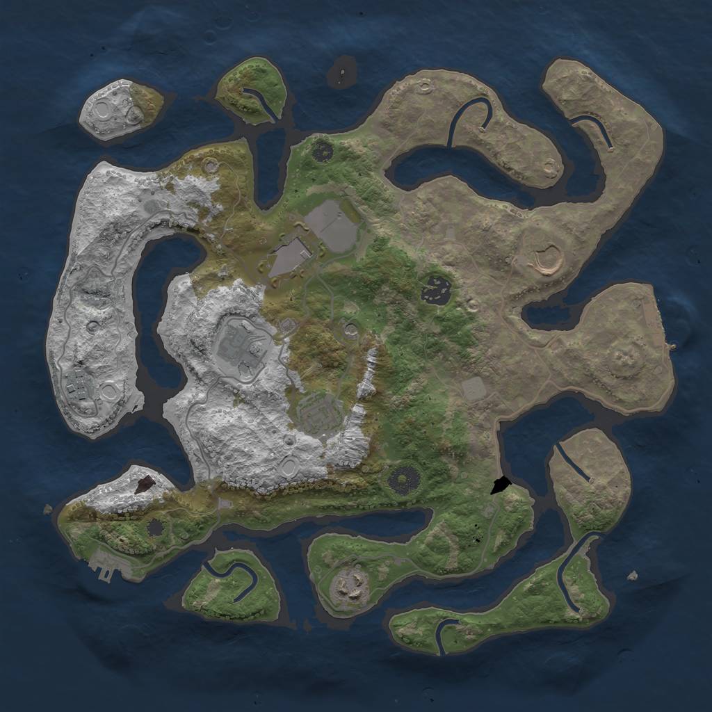 Rust Map: Procedural Map, Size: 3550, Seed: 858958, 15 Monuments