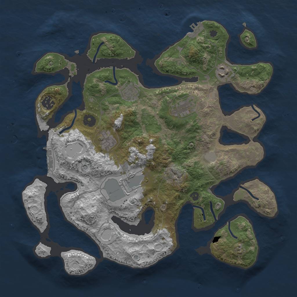Rust Map: Procedural Map, Size: 3550, Seed: 267537, 14 Monuments