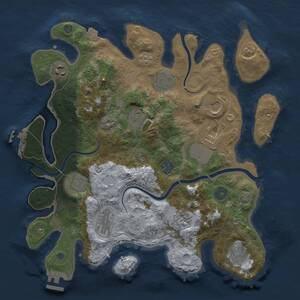 Thumbnail Rust Map: Procedural Map, Size: 3500, Seed: 8675309, 18 Monuments