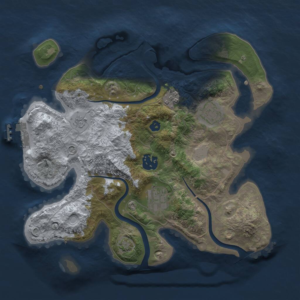 Rust Map: Procedural Map, Size: 2800, Seed: 4000, 9 Monuments
