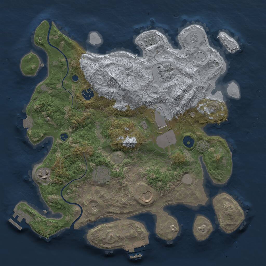 Rust Map: Procedural Map, Size: 3500, Seed: 789763, 13 Monuments