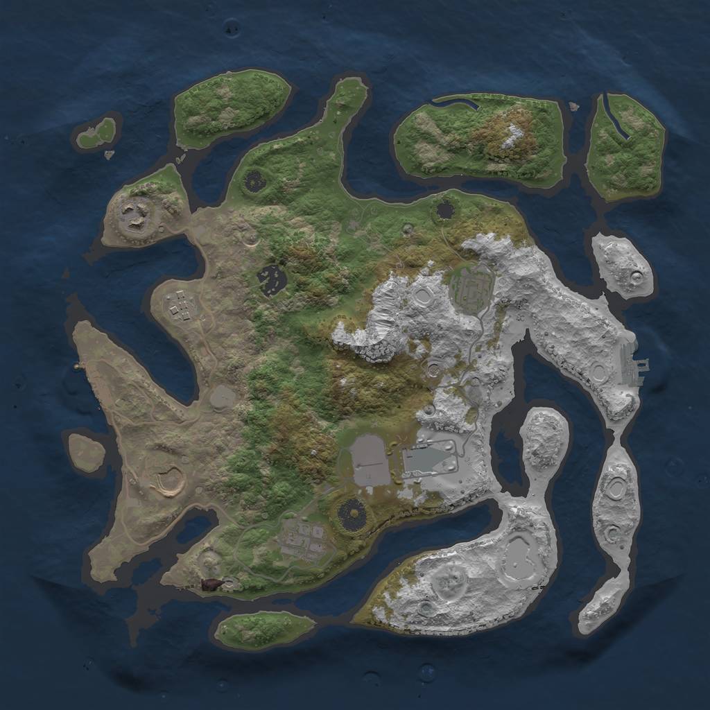 Rust Map: Procedural Map, Size: 3550, Seed: 902613, 15 Monuments