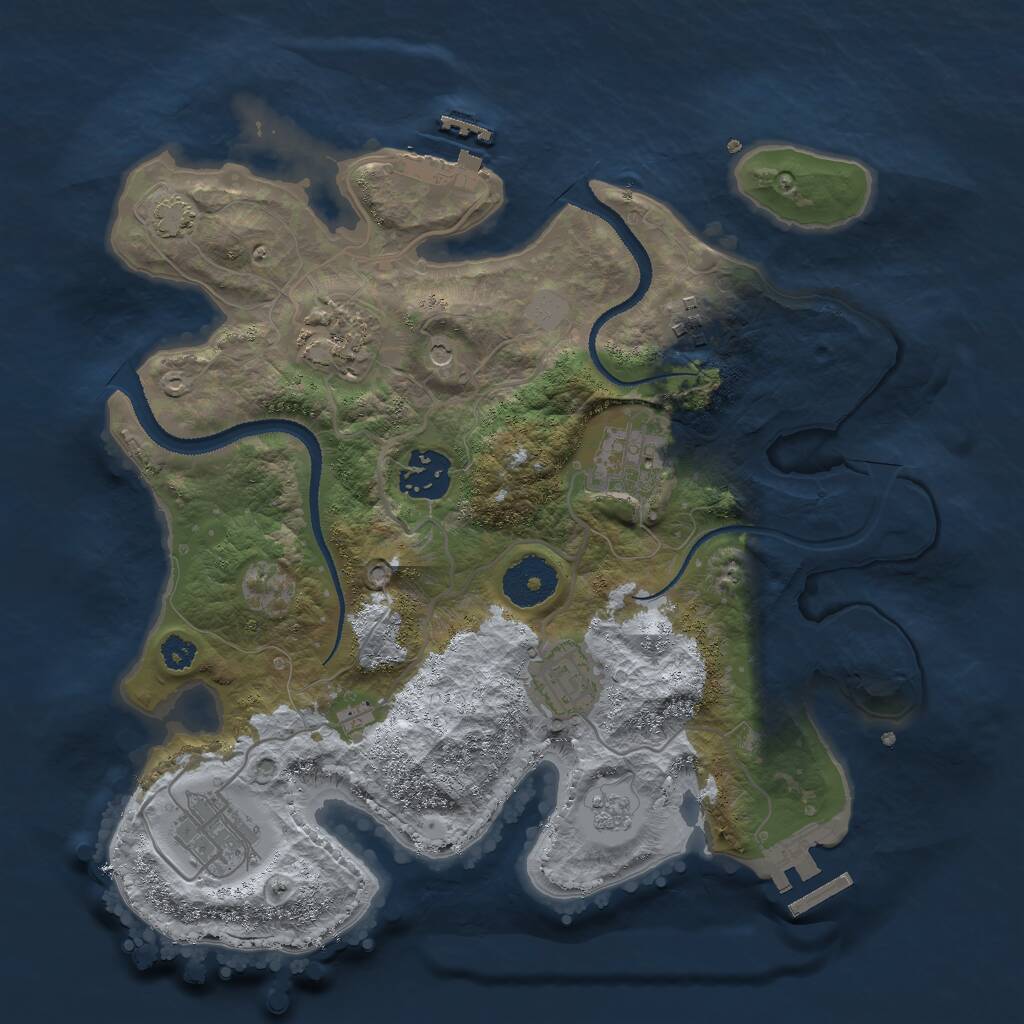 Rust Map: Procedural Map, Size: 3000, Seed: 1976422089, 12 Monuments