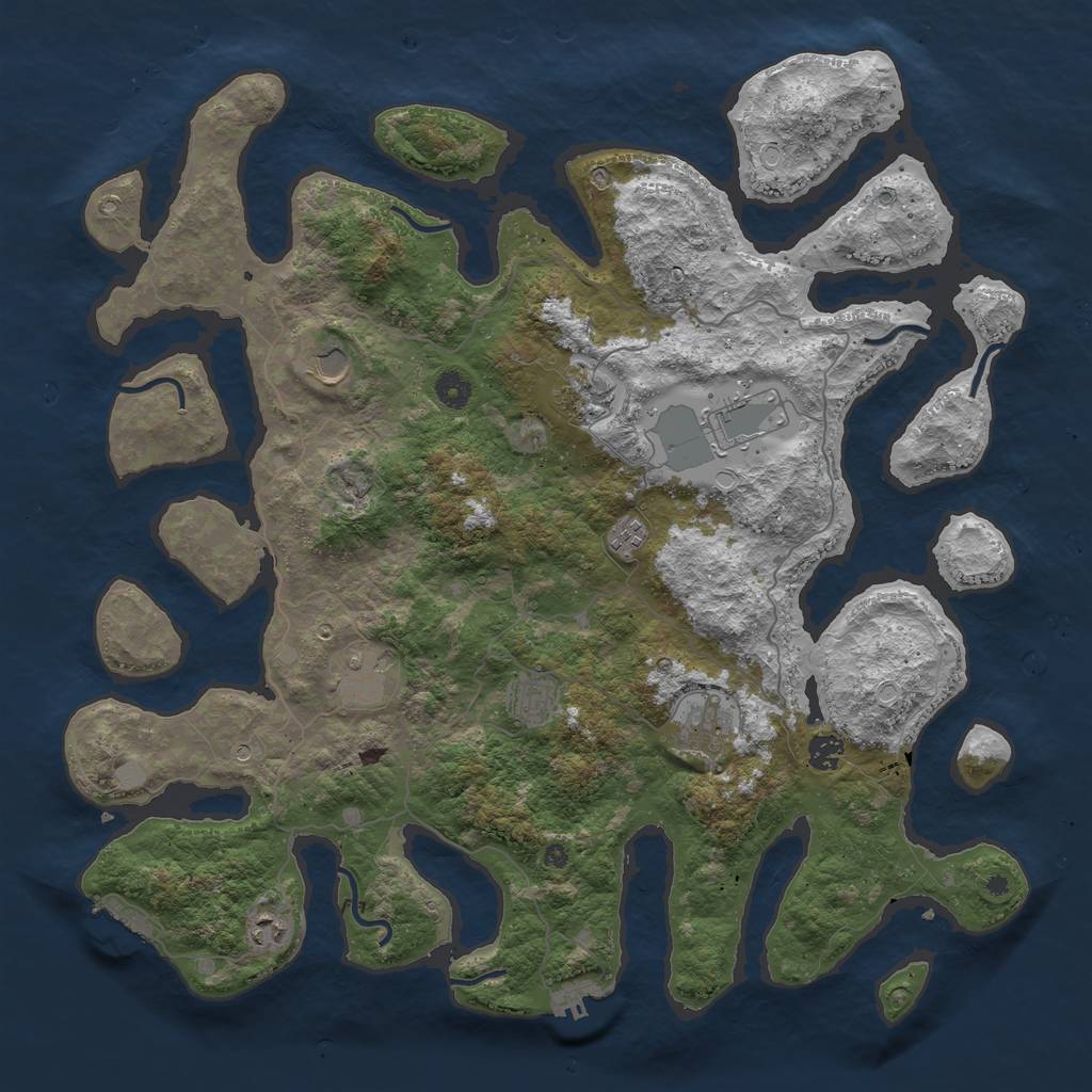 Rust Map: Procedural Map, Size: 4500, Seed: 242467, 17 Monuments