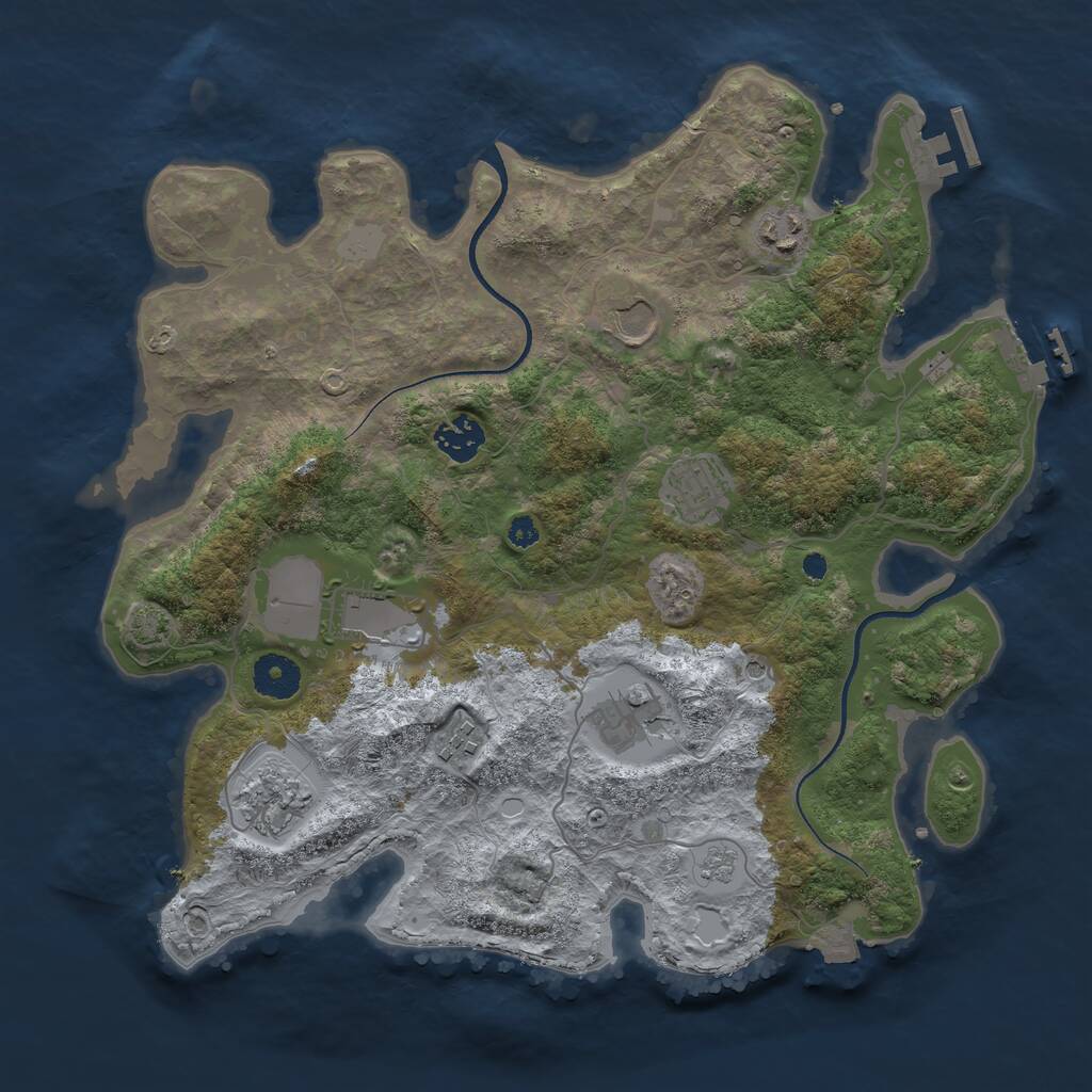 Rust Map: Procedural Map, Size: 3550, Seed: 234882, 14 Monuments