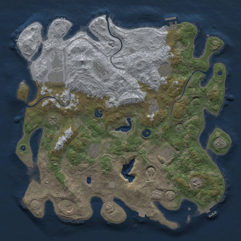 Rust Map: Procedural Map, Size: 4250, Seed: 49290266, 17 Monuments