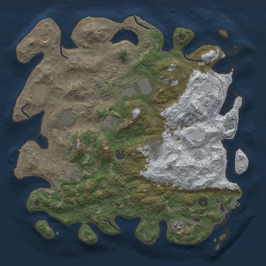 Rust Map: Procedural Map, Size: 4250, Seed: 1863734851, 20 Monuments