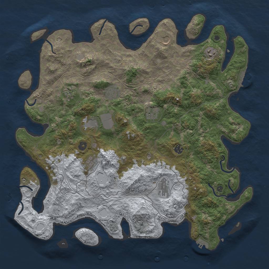 Rust Map: Procedural Map, Size: 4500, Seed: 25012022, 19 Monuments