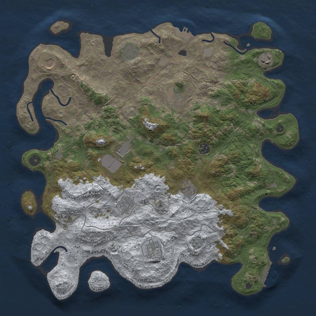 Rust Map: Procedural Map, Size: 4250, Seed: 1453, 19 Monuments