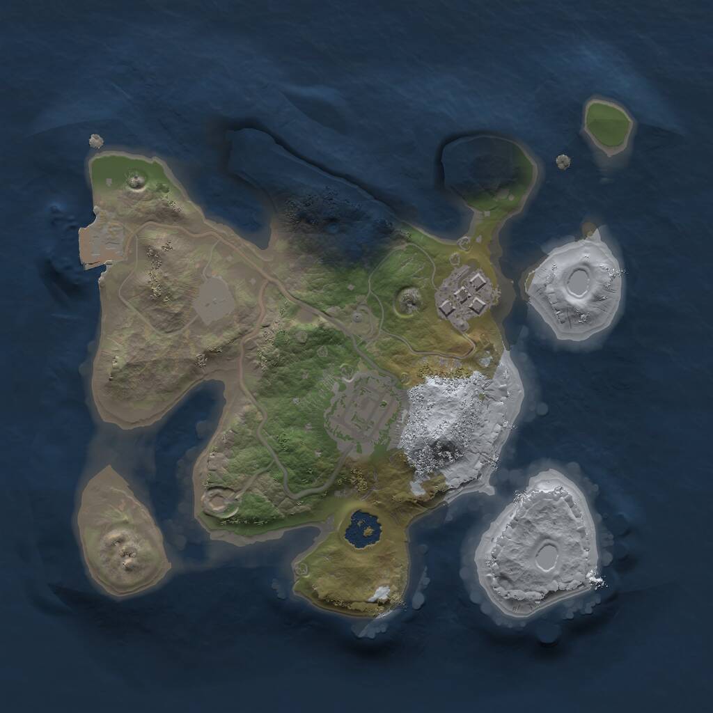 Rust Map: Procedural Map, Size: 1987, Seed: 2506, 3 Monuments