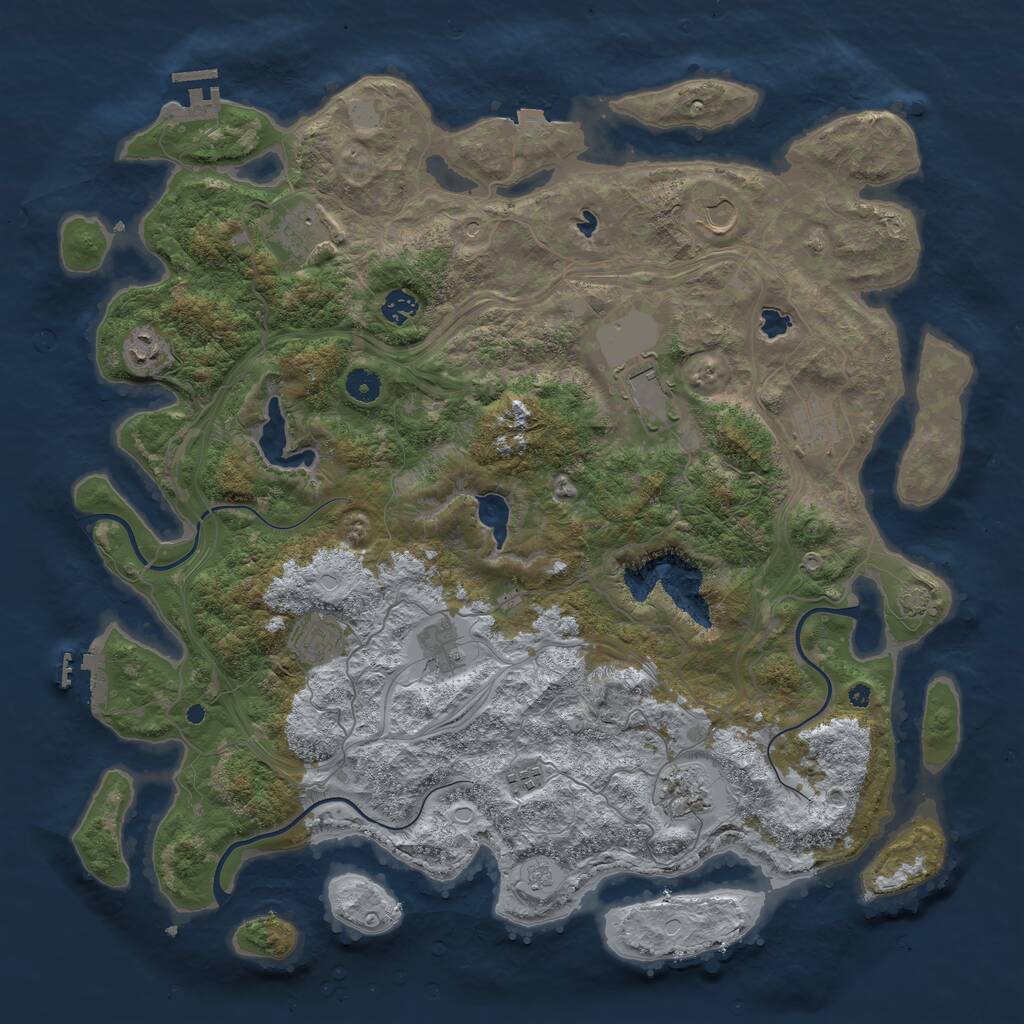 Rust Map: Procedural Map, Size: 4500, Seed: 1748983, 16 Monuments