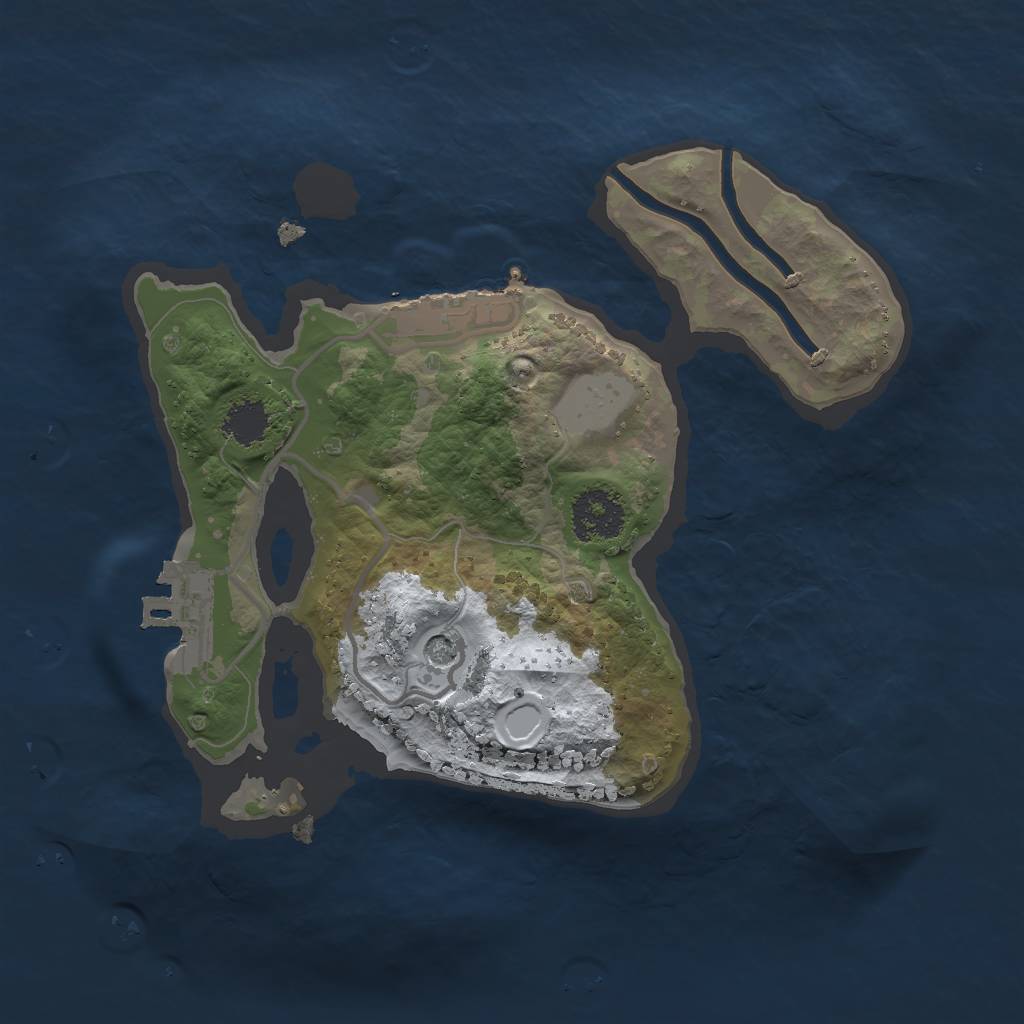 Rust Map: Procedural Map, Size: 2000, Seed: 43, 8 Monuments