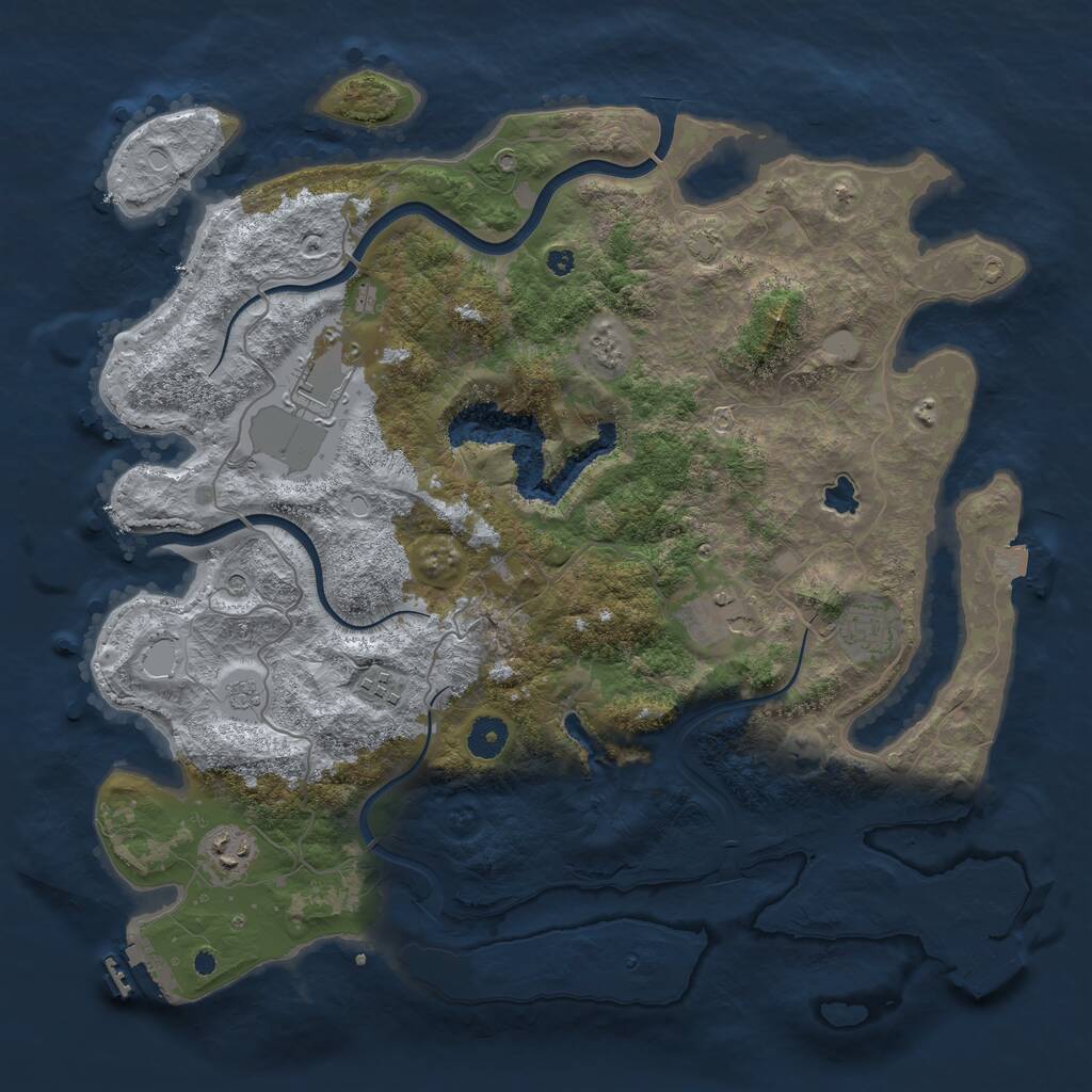 Rust Map: Procedural Map, Size: 4000, Seed: 42979651, 11 Monuments
