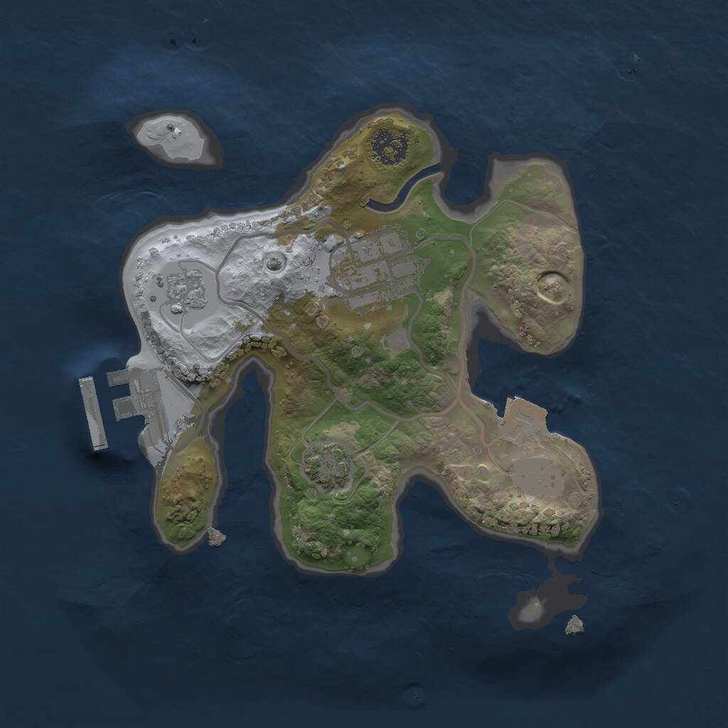 Rust Map: Procedural Map, Size: 2000, Seed: 1954, 5 Monuments