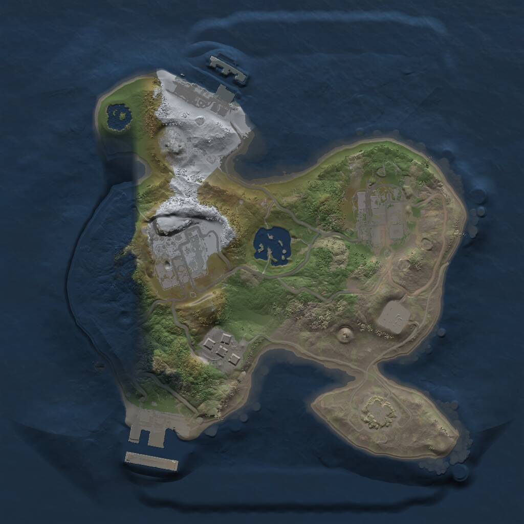 Rust Map: Procedural Map, Size: 2000, Seed: 91058, 8 Monuments