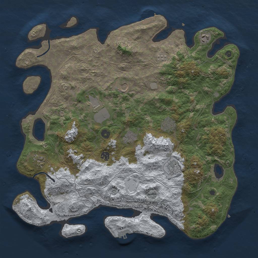 Rust Map: Procedural Map, Size: 4300, Seed: 26, 18 Monuments