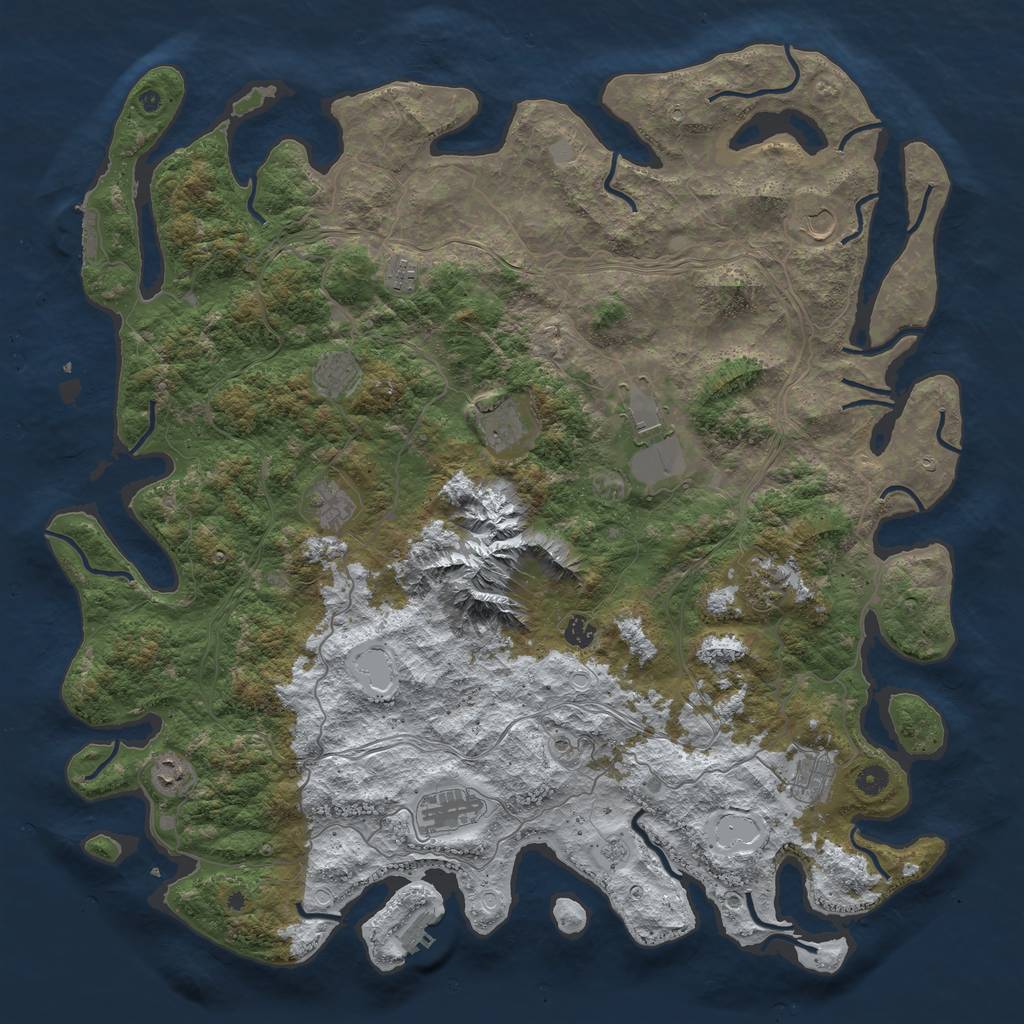 Rust Map: Procedural Map, Size: 5000, Seed: 622948918, 20 Monuments