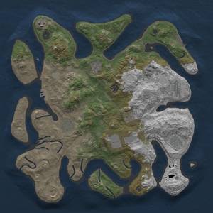 Thumbnail Rust Map: Procedural Map, Size: 3950, Seed: 1800953713, 19 Monuments