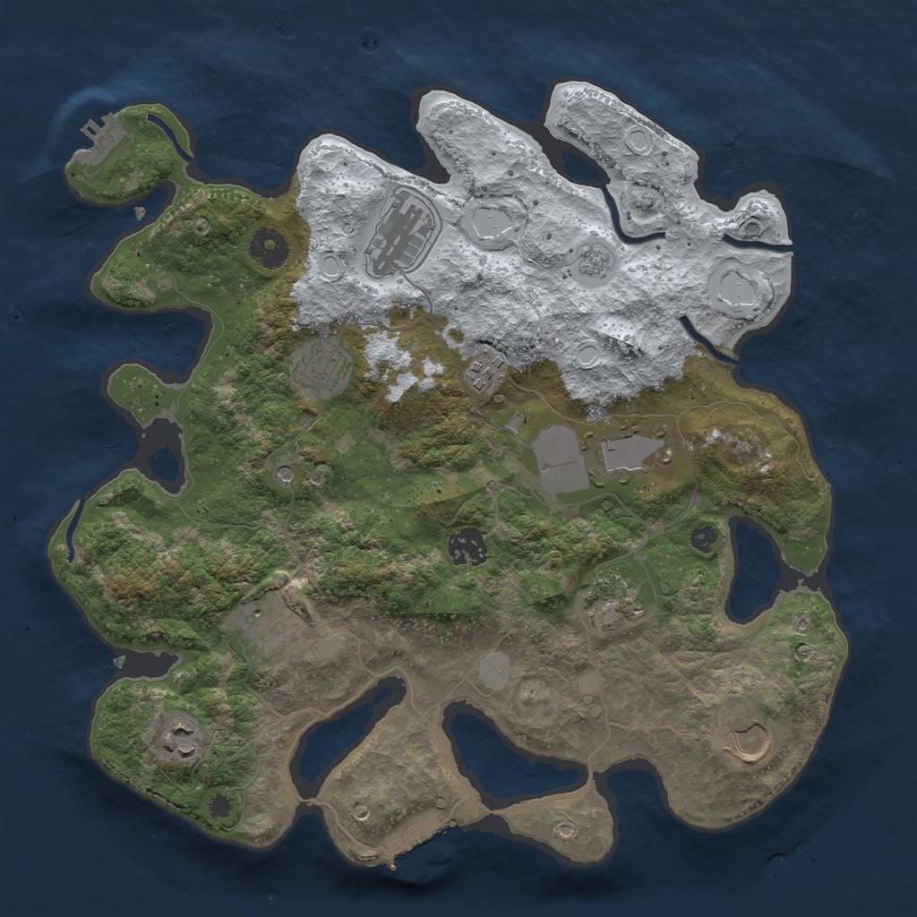 Rust Map: Procedural Map, Size: 3500, Seed: 1795942, 18 Monuments
