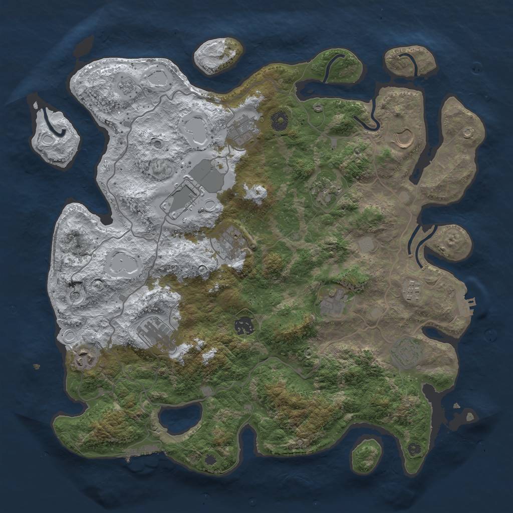 Rust Map: Procedural Map, Size: 4000, Seed: 430712, 20 Monuments