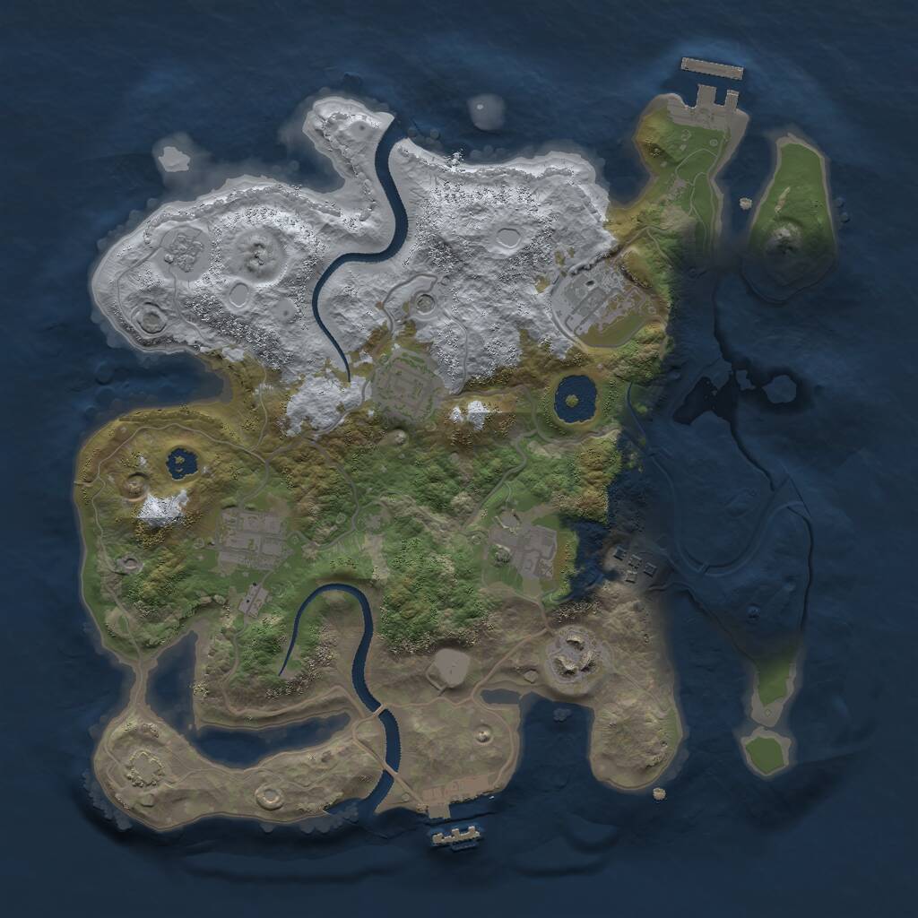 Rust Map: Procedural Map, Size: 3000, Seed: 48, 12 Monuments