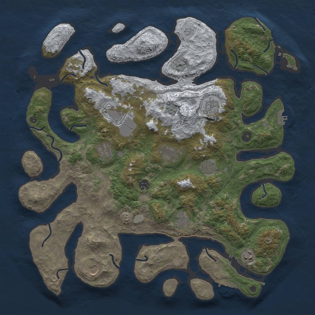 Rust Map: Procedural Map, Size: 4500, Seed: 2025623527, 19 Monuments