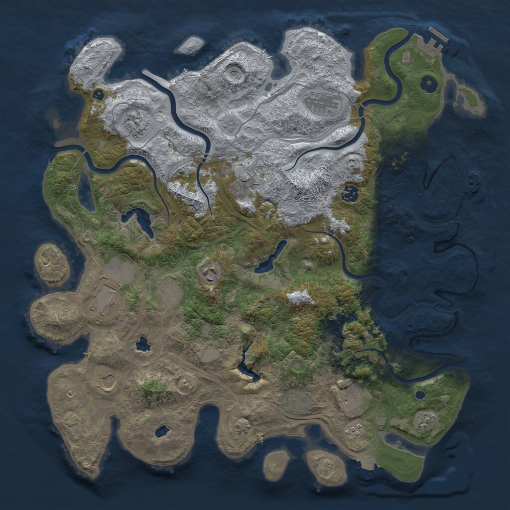 Rust Map: Procedural Map, Size: 4500, Seed: 2025623527, 17 Monuments
