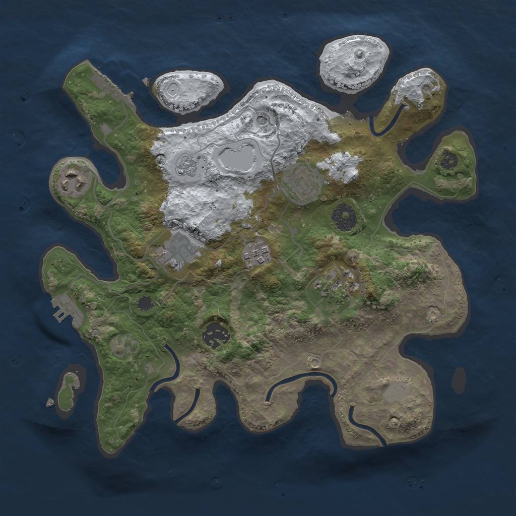 Rust Map: Procedural Map, Size: 3000, Seed: 148433, 15 Monuments