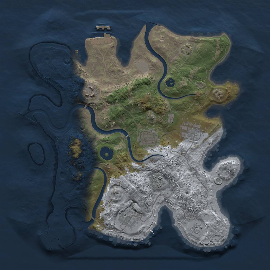 Rust Map: Procedural Map, Size: 3000, Seed: 707142060, 10 Monuments