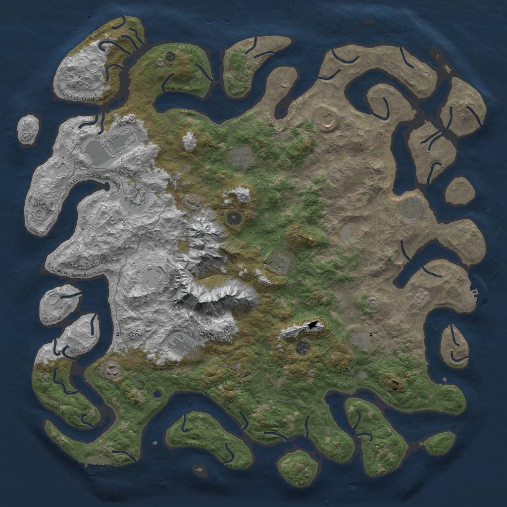 Rust Map: Procedural Map, Size: 5500, Seed: 7123722, 19 Monuments