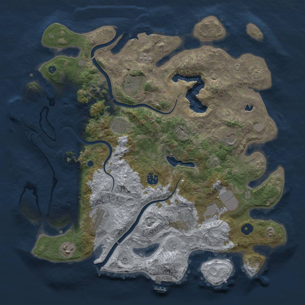 Rust Map: Procedural Map, Size: 4000, Seed: 970911, 15 Monuments