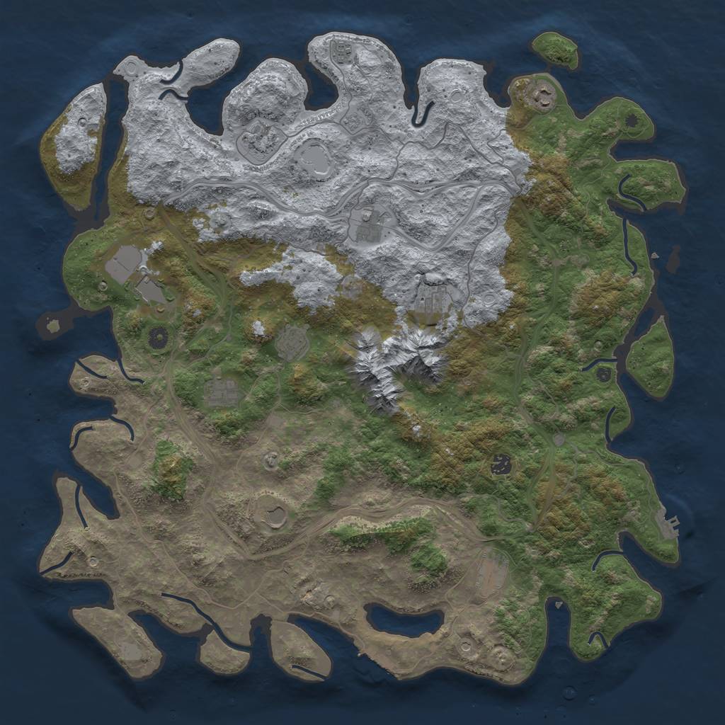 Rust Map: Procedural Map, Size: 5000, Seed: 1539257344, 20 Monuments