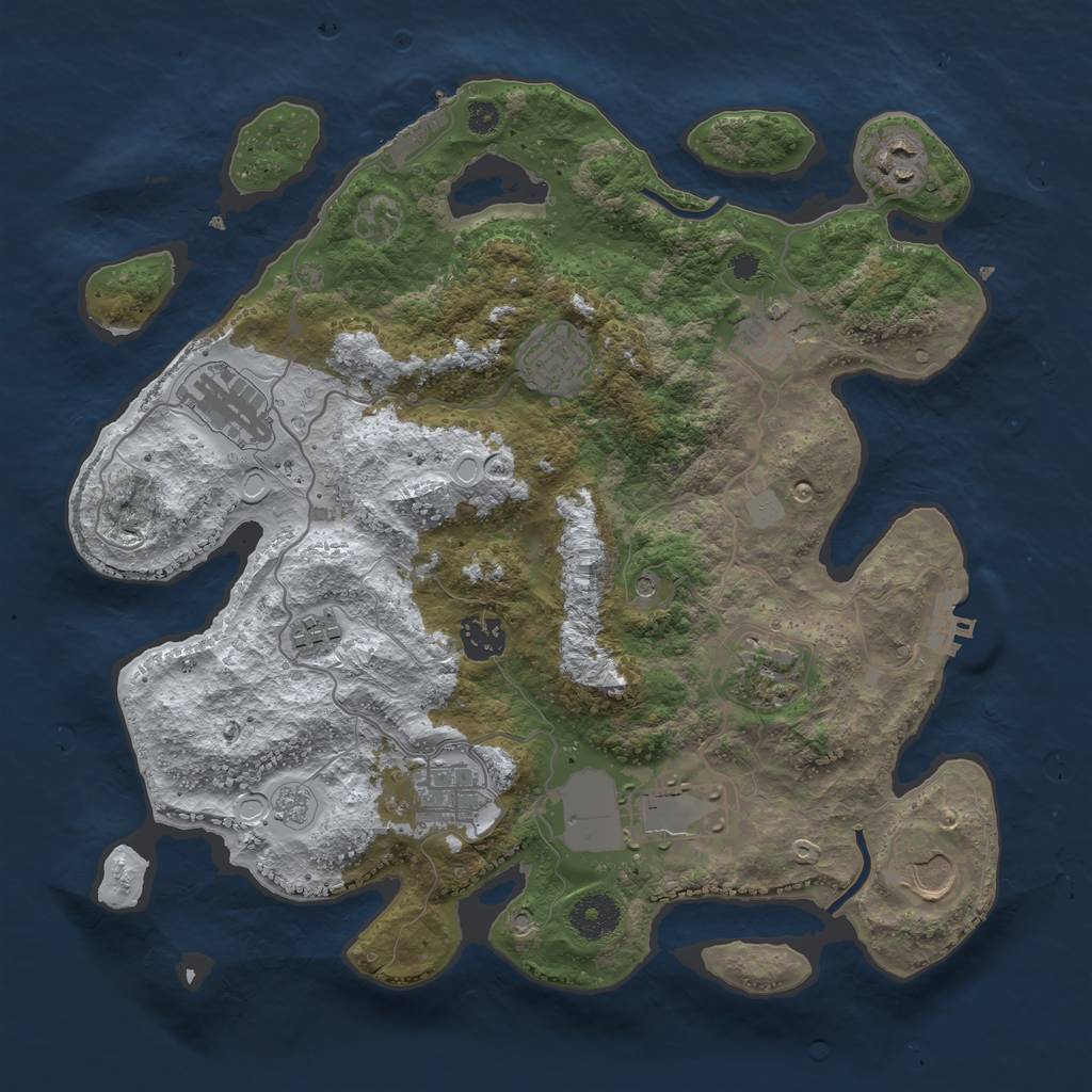 Rust Map: Procedural Map, Size: 3500, Seed: 8975622, 19 Monuments
