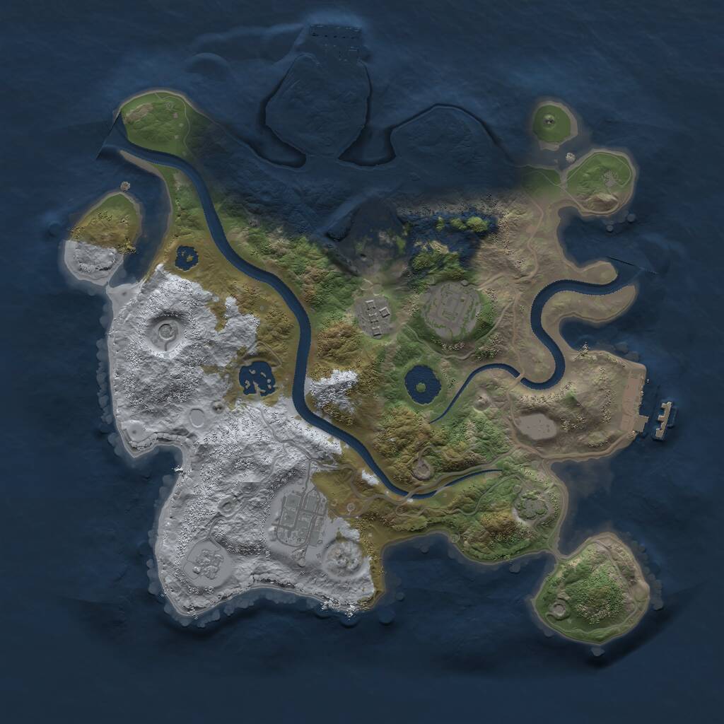 Rust Map: Procedural Map, Size: 3000, Seed: 623421531, 11 Monuments