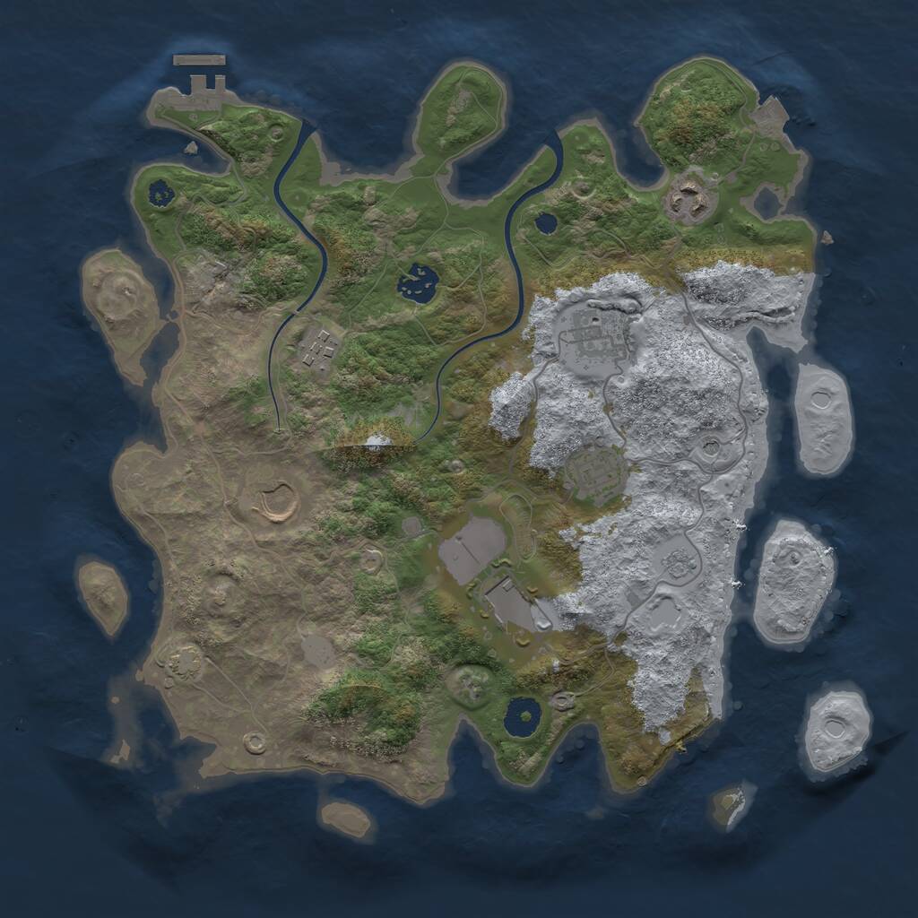 Rust Map: Procedural Map, Size: 3550, Seed: 159213, 12 Monuments
