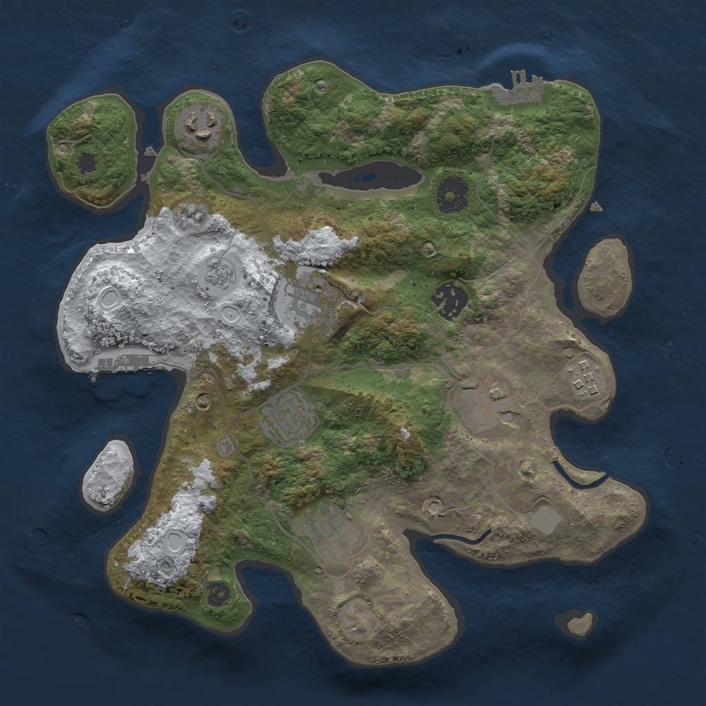 Rust Map: Procedural Map, Size: 3000, Seed: 452421, 15 Monuments