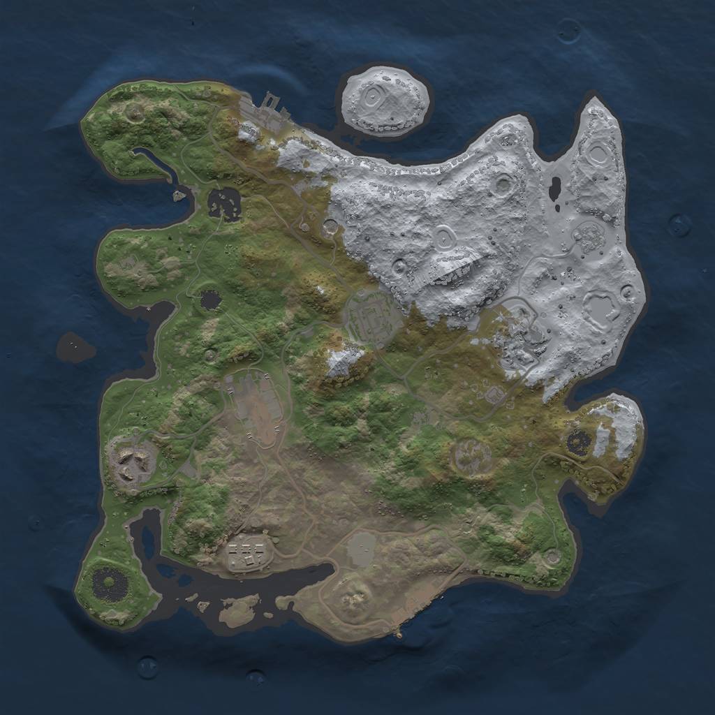 Rust Map: Procedural Map, Size: 3000, Seed: 494965, 15 Monuments