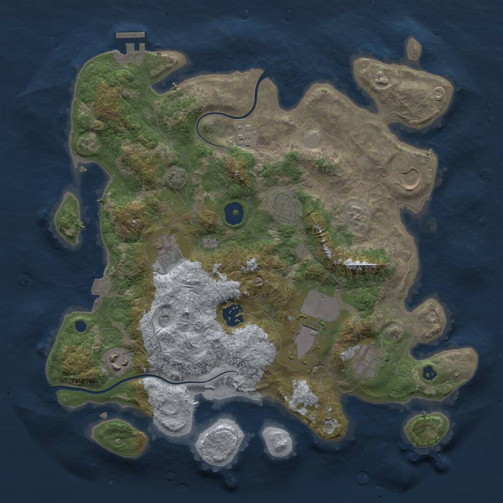 Rust Map: Procedural Map, Size: 3550, Seed: 659473, 12 Monuments