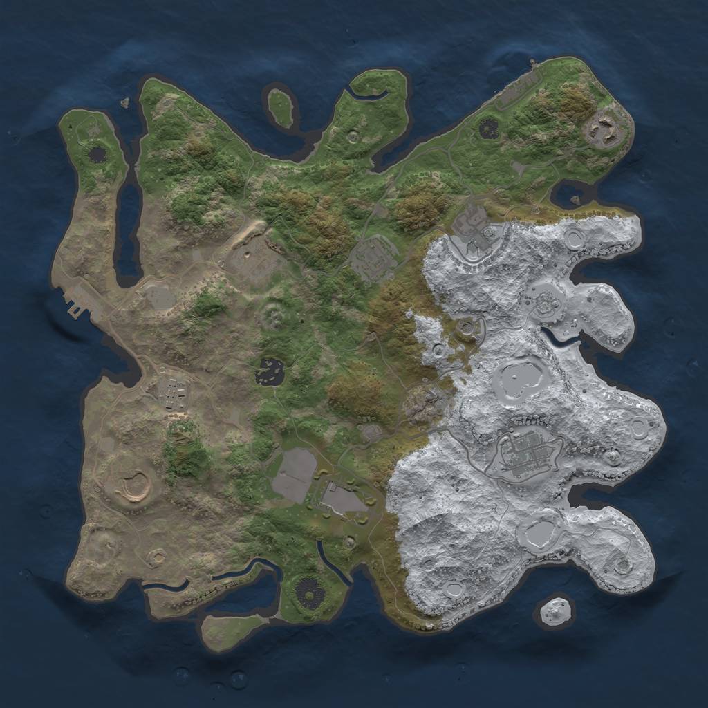 Rust Map: Procedural Map, Size: 3550, Seed: 430477, 18 Monuments