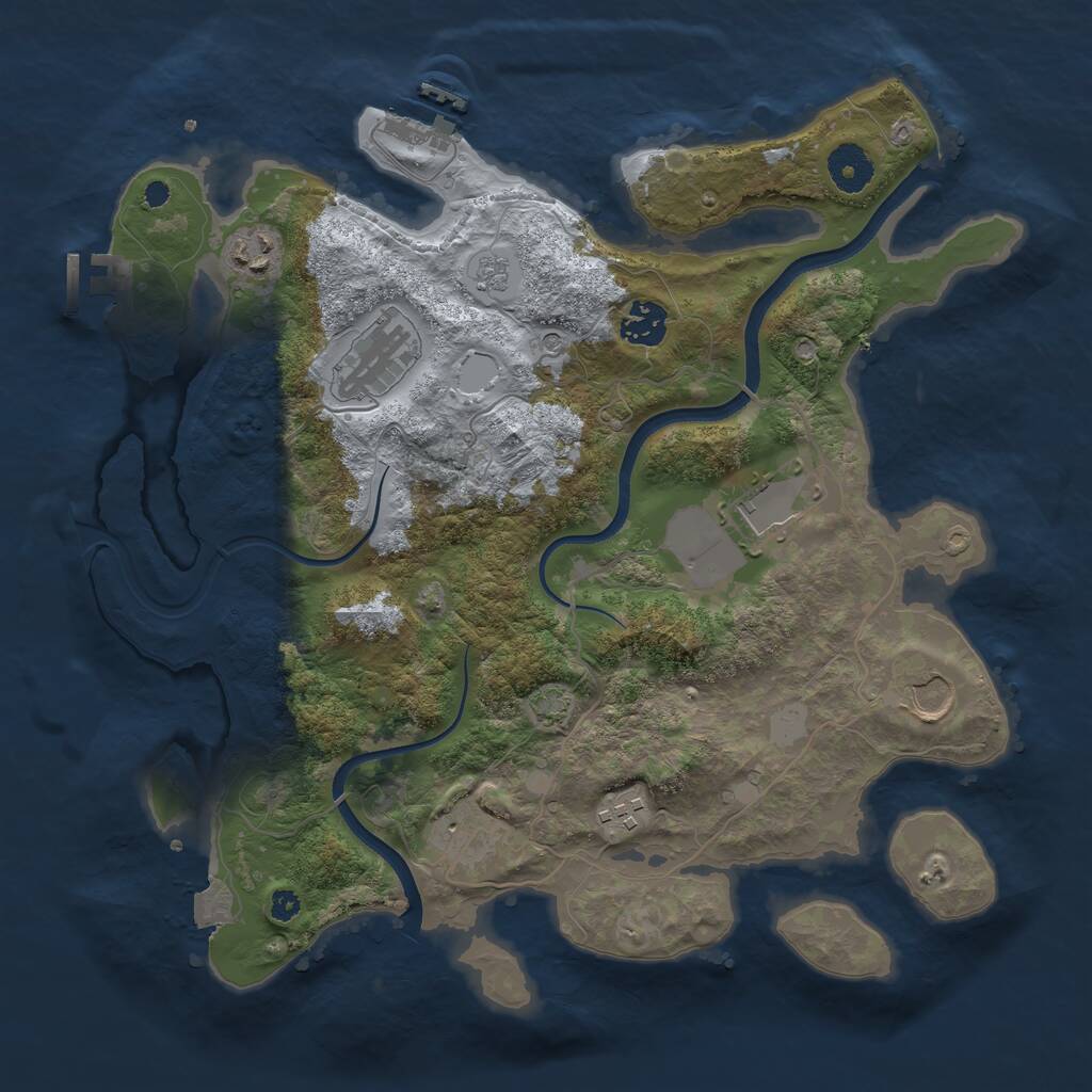 Rust Map: Procedural Map, Size: 3550, Seed: 574996, 13 Monuments