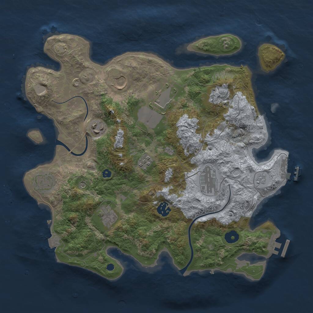 Rust Map: Procedural Map, Size: 3500, Seed: 1477599192, 15 Monuments