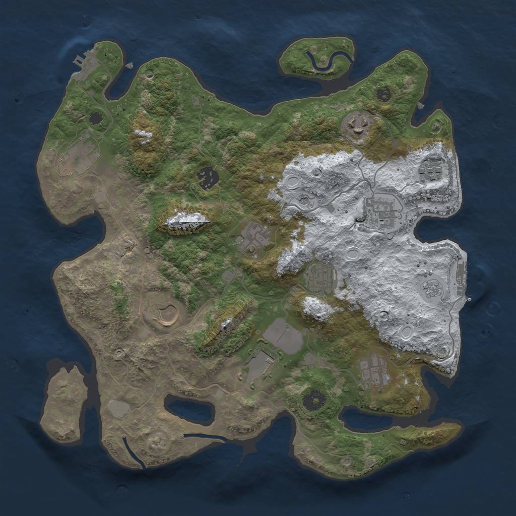 Rust Map: Procedural Map, Size: 3550, Seed: 82165, 19 Monuments