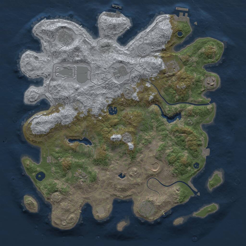 Rust Map: Procedural Map, Size: 4000, Seed: 199686, 15 Monuments