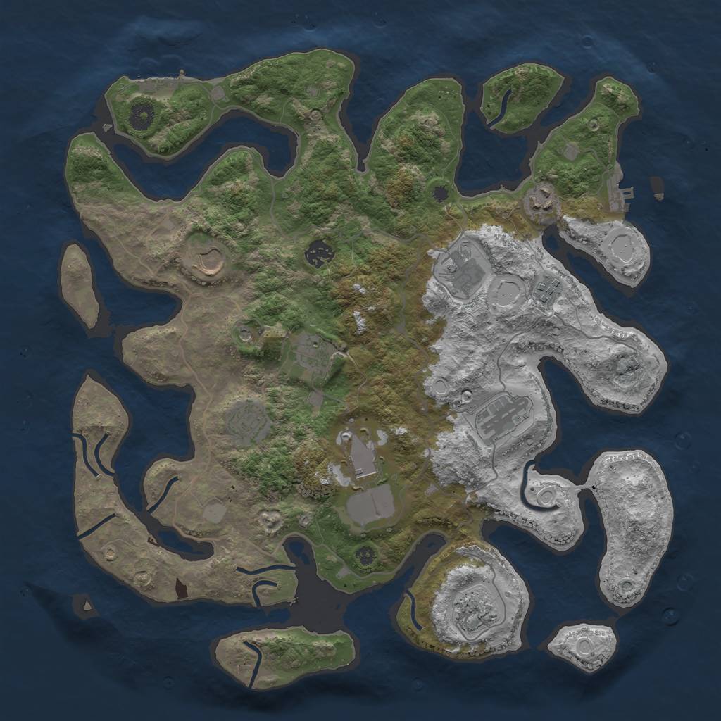 Rust Map: Procedural Map, Size: 4000, Seed: 1748853034, 18 Monuments